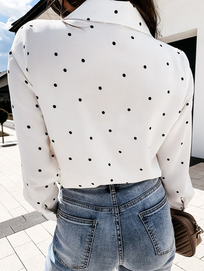 Polka Dot Slim Fit Pocket Shirt