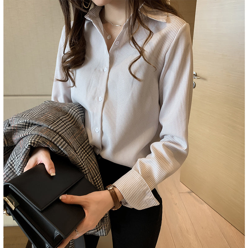 Women's Casual Vertical Striped Shirt