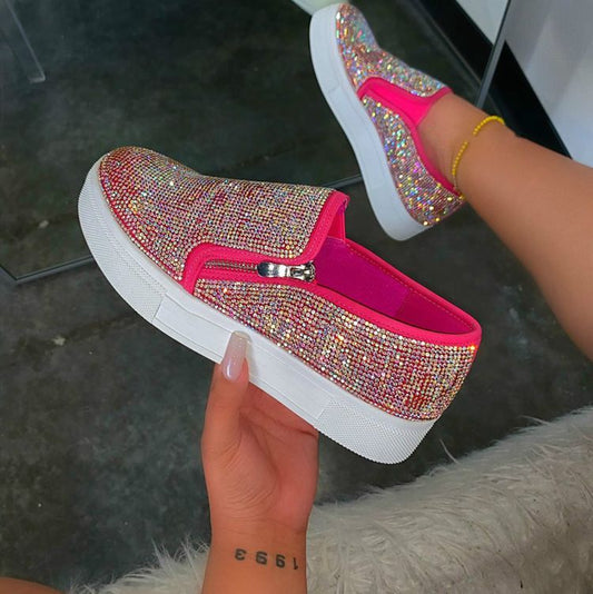 Rhinestone Slip-On Casual Flat Shoes