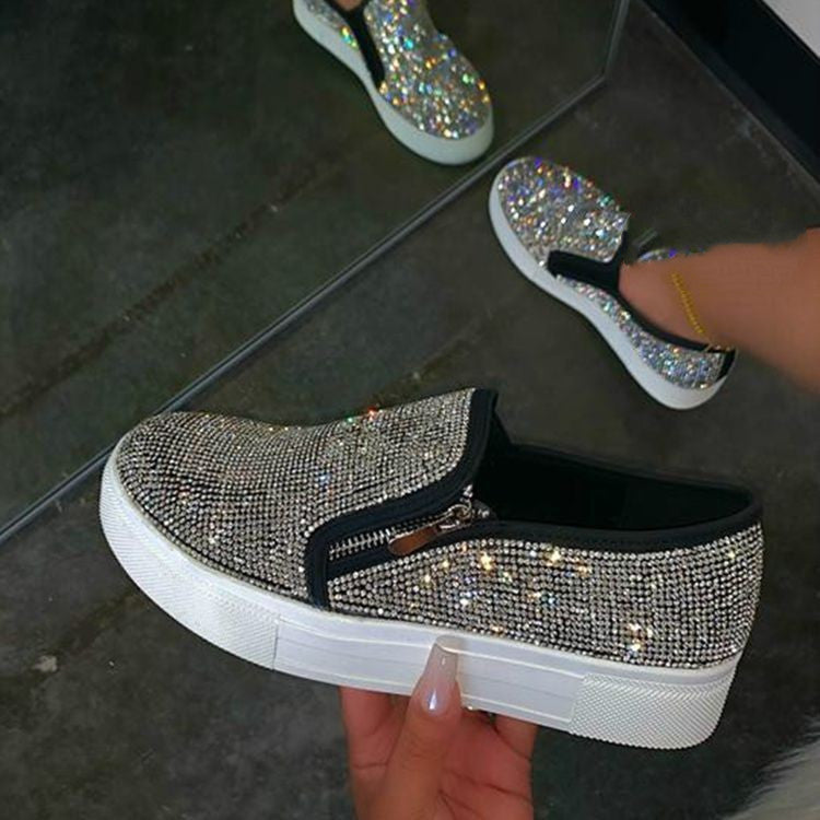 Rhinestone Slip-On Casual Flat Shoes