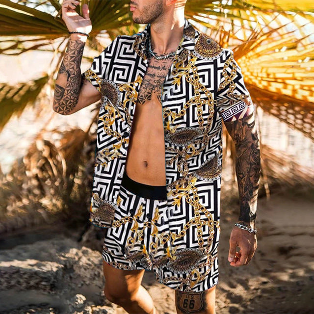 Men's Floral Beach Two-Piece Set