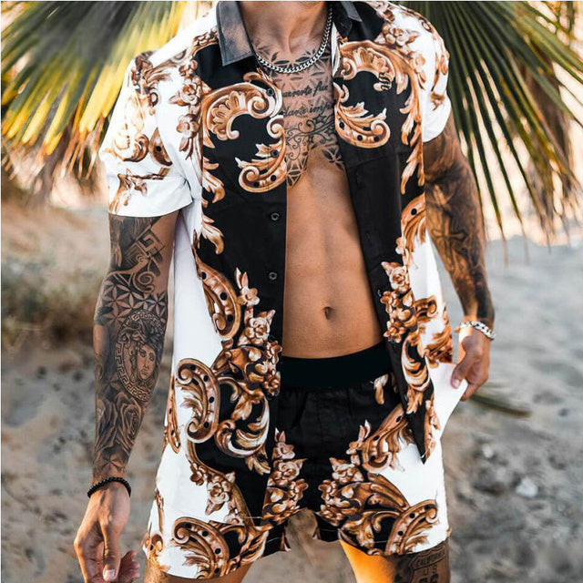 Men's Floral Beach Two-Piece Set