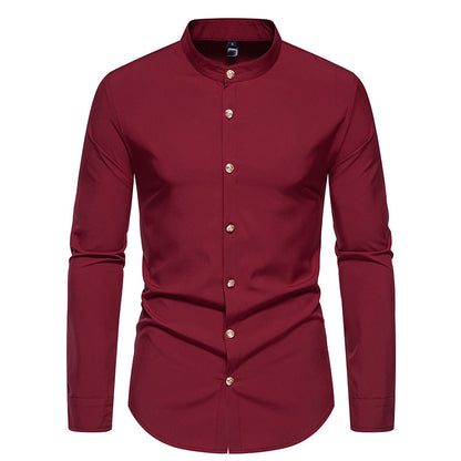 Men's Solid Color Party Shirt