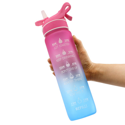 Scrub Finish Water Bottle with Straw