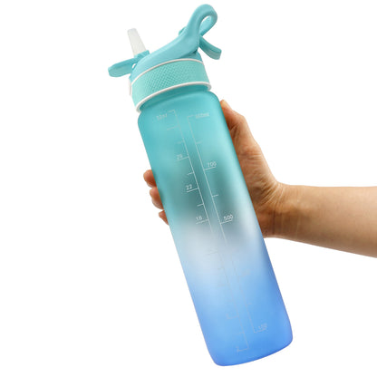 Scrub Finish Water Bottle with Straw