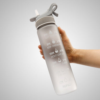 Scrub Finish Water Bottle with Straw