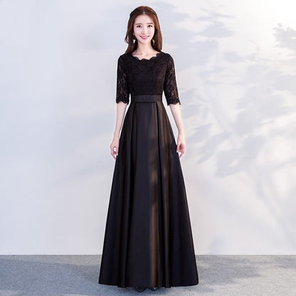 Elegant Long Sleeve Black Dress