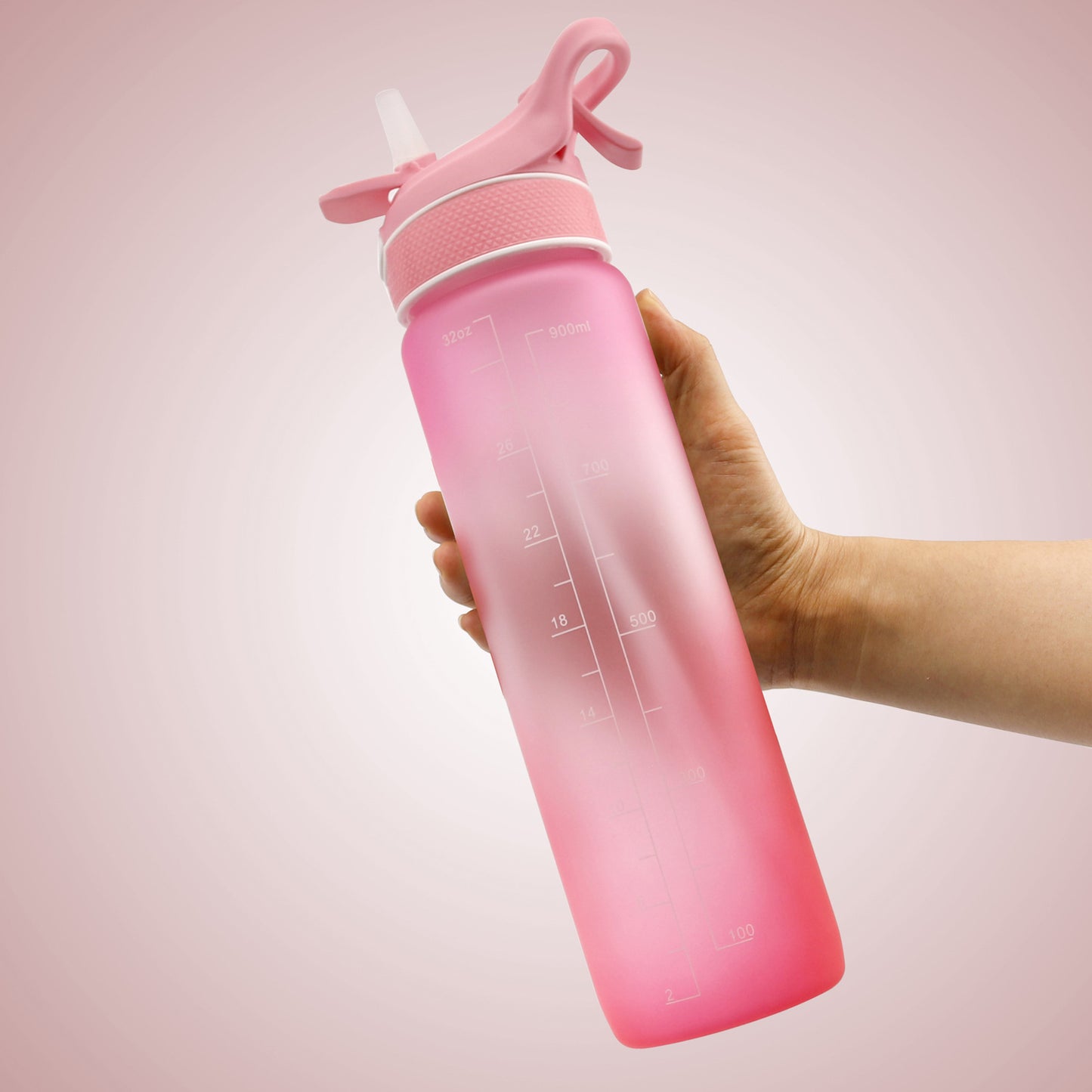 Scrub Finish Water Bottle with Straw